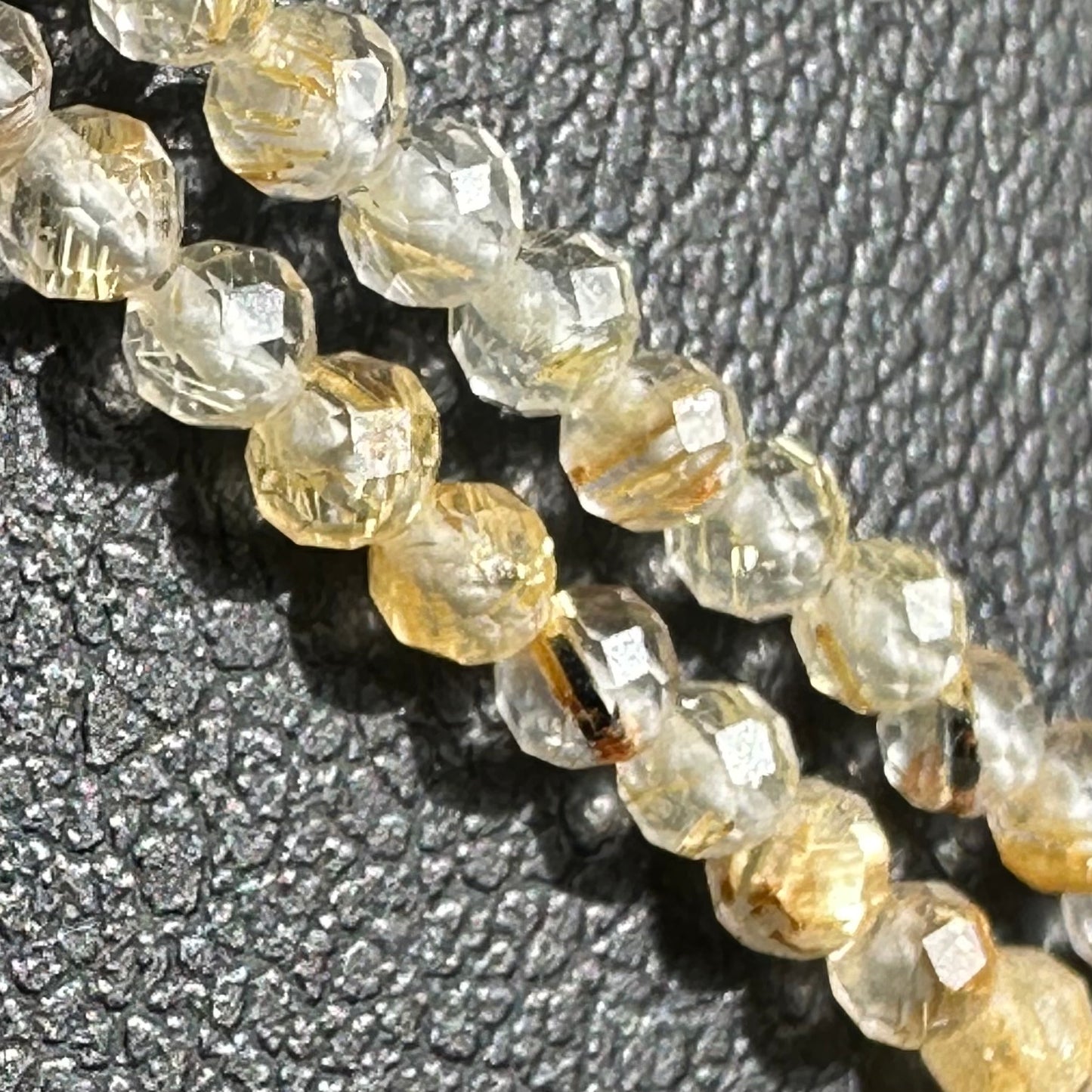 Single Choker: Rutilated Quartz Double Strand